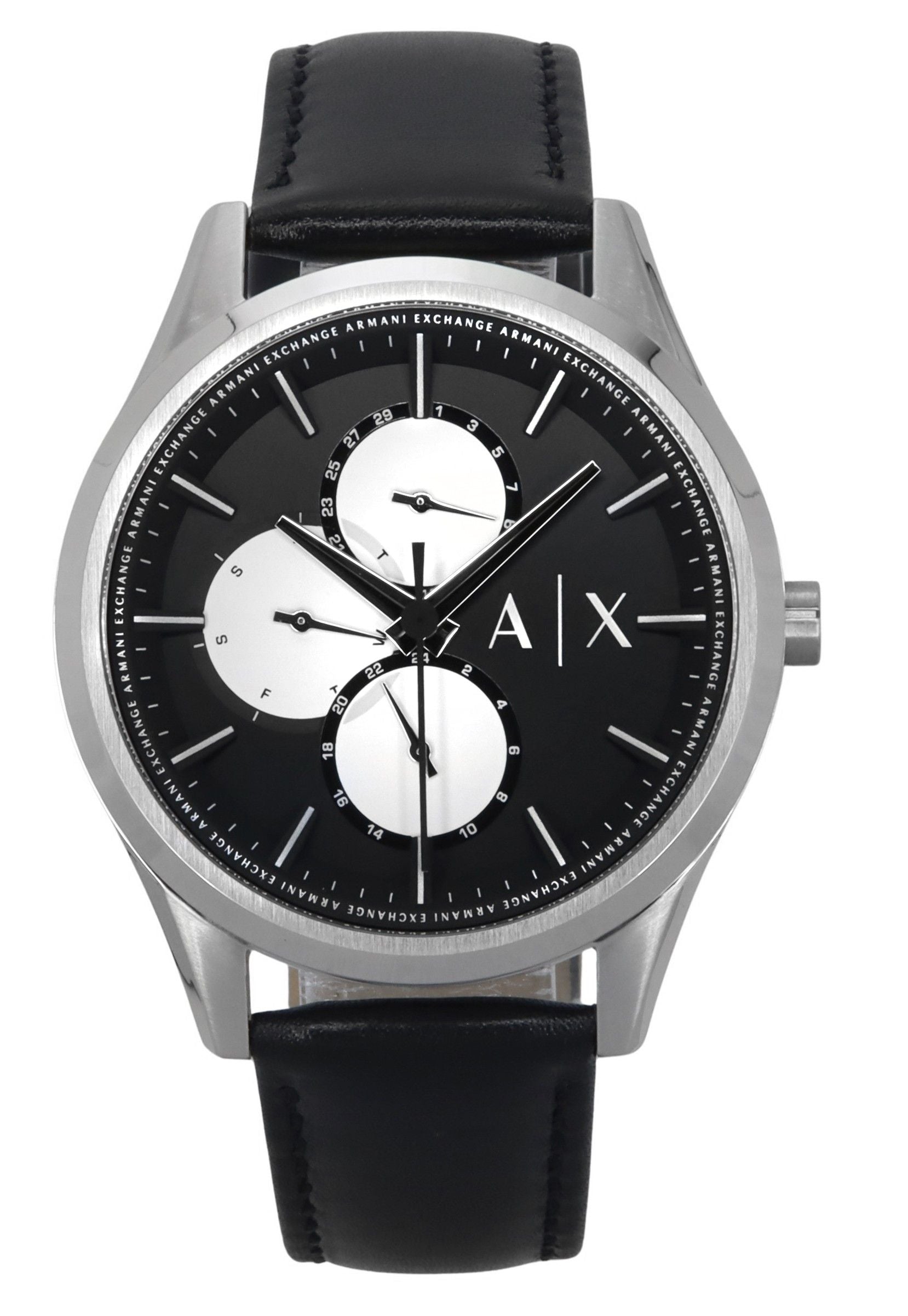 Armani Exchange Multifunction Leather Strap Black Dial Quartz