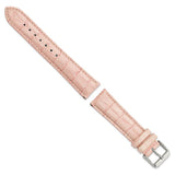 DeBeer 20mm Pink Crocodile Grain Chronograph Leather with Silver-tone Buckle 7.5 inch Watch Band