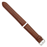 DeBeer 24mm Long Havana Smooth Leather Chronograph with Silver-tone Buckle 8.5 inch Watch Band