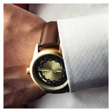 DeBeer 20mm Dark Brown Leather with Gold-tone Buckle 7.5 inch Watch Band