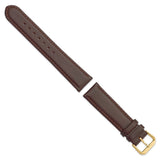 DeBeer 20mm Dark Brown Leather with Gold-tone Buckle 7.5 inch Watch Band