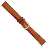 DeBeer 14mm Havana Italian Leather with Gold-tone Buckle 6.75 inch Watch Band