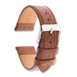 Gilden 20mm Light Brown Matte Gator Grain Calfskin Leather with Stainless Steel Buckle 7.75 inch Watch Band
