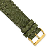 DeBeer 24mm Olive Nylon Canvas with Black Leather Lining and Gold-tone Buckle 7.75 inch Watch Band