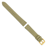DeBeer 18mm Beige Nylon Canvas with Black Leather Lining and Gold-tone Buckle 7.75 inch Watch Band