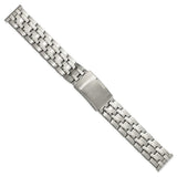 DeBeer 20mm Satin and Polished Stainless Steel Folded Link Style with Push-Button Deployment 7 inch Watch Band