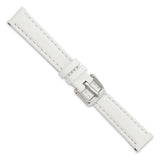 DeBeer 14mm White Glove Leather with Silver-tone Panerai Style Buckle 6.75 inch Watch Band