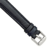 DeBeer 16mm Navy Glove Leather with Silver-tone Panerai Style Buckle 7.75 inch Watch Band