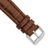 DeBeer 19mm Havana Matte Alligator Grain Leather with Silver-tone Buckle 7.5 inch Watch Band