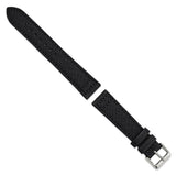 DeBeer 20mm Black Nylon Canvas with Black Leather Lining and Brushed Stainless Steel Buckle 7.75 inch Watch Band
