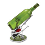 Luxury Giftware by Jere Polished Silver-tone Enameled Golfer and Golf Bag Bottle Holder