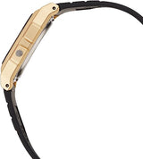 Casio F91WM-9A Men's Data Bank Quartz Watch with Resin Strap, Gold/Black