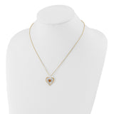 Glass Baron 22K Accent Gilding Gold-trim Glass with Golden Brown November Birthstone Crystal Heart 18 inch Gold-tone Necklace