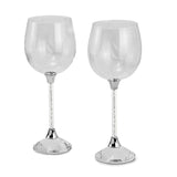 Luxury Giftware by Jere Set of 2 Wine Glasses with Micro Crystal-filled Stems