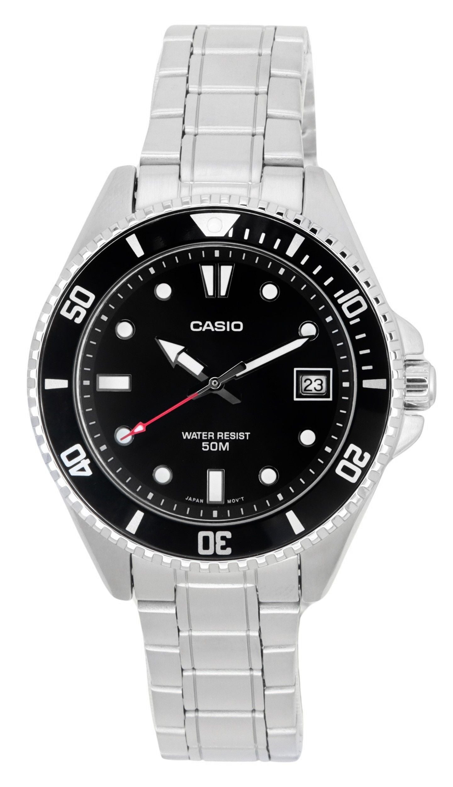 Casio Standard Analog Stainless Steel Black Dial Quartz MDV-10D