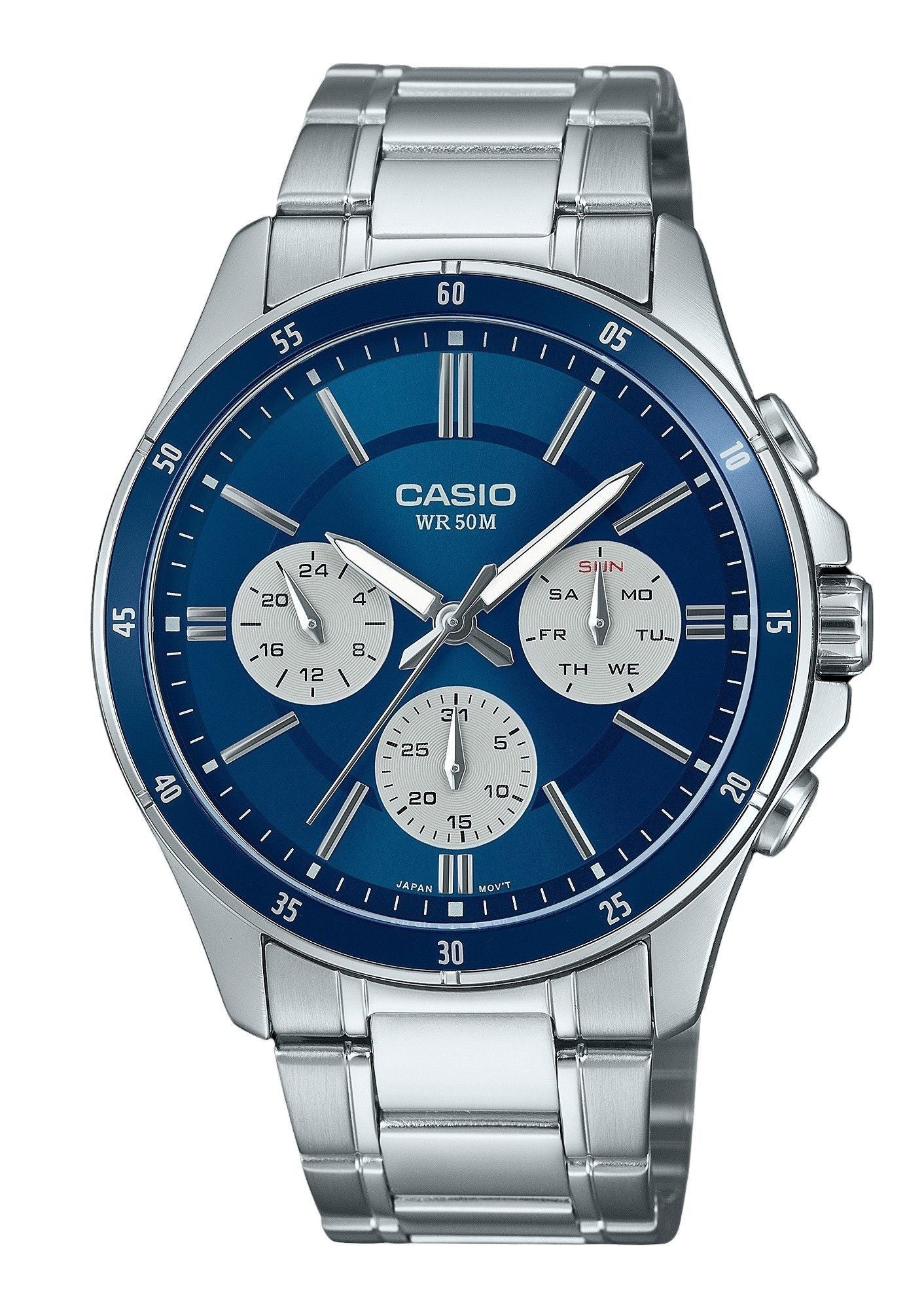 Casio Standard Analog Ion Plated Stainless Steel Blue Dial Quartz