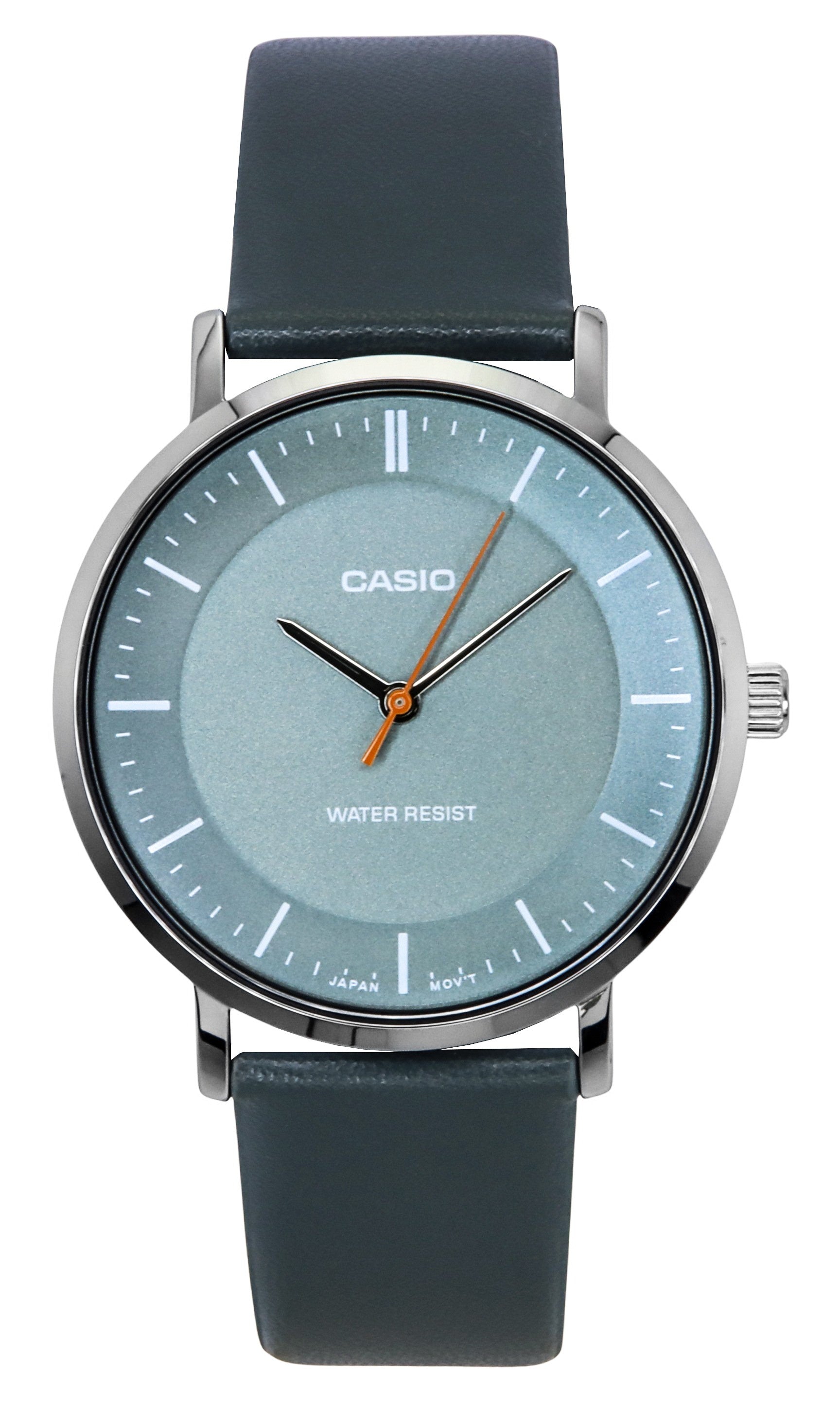 Casio Standard Analog Leather Strap Grey Dial Quartz MTP-VT04L-8E