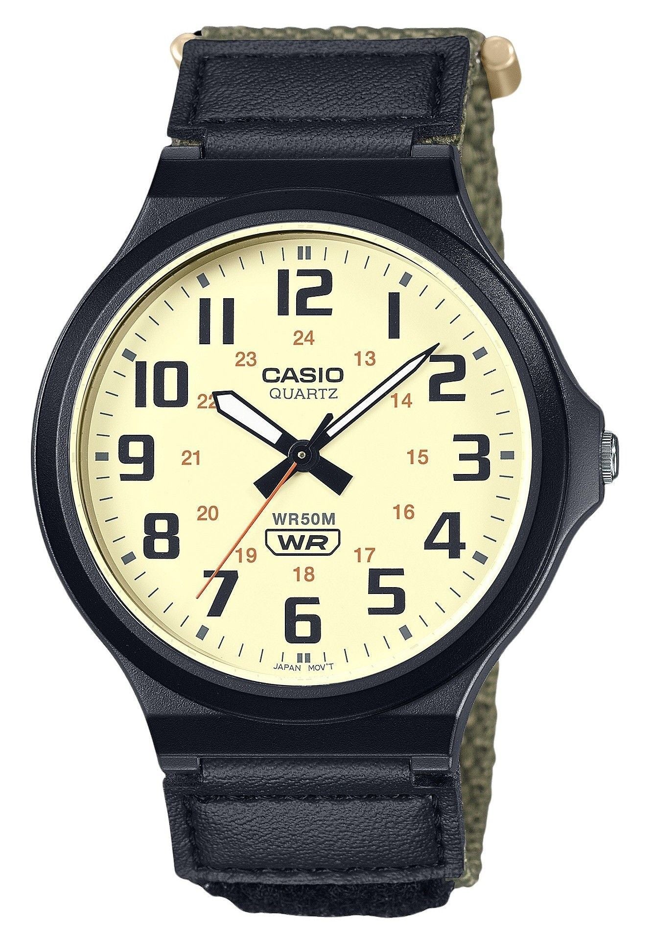 Casio Orologio Uomo MW-240B-3BVCF – Quarzo, Cinturino In Tessuto, Impermeabile 50m
