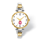 LogoArt Ohio State University Elegant Ladies Two-tone Quartz Bracelet Watch