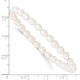 Childrens 4-5mm White Rice Freshwater Cultured Pearl 40mm Stretch Bracelet