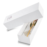 Lacquer Dipped Gold Trimmed Cream/White Real Rose