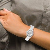 Charles-Hubert White Ceramic Crystal Bezel Silver-tone Dial with Date Watch