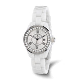 Charles-Hubert White Ceramic Crystal Bezel Silver-tone Dial with Date Watch