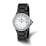 Charles-Hubert Black Ceramic 38mm Stainless Steel Crystal Bezel Mother of Pearl Dial with Date Watch