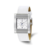 Charles-Hubert Stainless Steel White Dial with Date Leather Band Watch