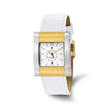 Charles-Hubert Two-Tone Yellow IP-plated Stainless Steel White Dial with Date Leather Band Watch