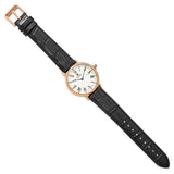 Steinhausen Altdorf Rose IP-plated Stainless Steel White Flinque Dial with Black Leather Quick Release Band Watch