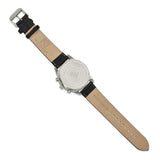 Steinhausen Lugano Stainless Steel White Dial Chronograph with Black Leather Quick Release Band Watch