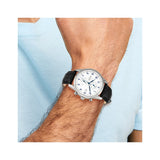 Steinhausen Lugano Stainless Steel White Dial Chronograph with Black Leather Quick Release Band Watch