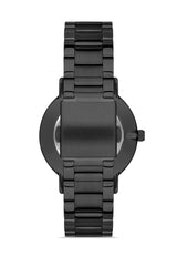 Omax Men's Watch Minimalist 42mm Black PVD Coated Stainless Steel with Black Dial | Gold Hands with Gold Arabic Numerals | Water Resistant