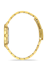 Omax Men's Watch Two-Toned 42mm Gold and Gold PVD Coated Stainless Steel with Black Dial | Gold Hands with Gold Arabic Numerals | Water Resistant