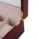 10 Grids Red/Black Wooden Watches Box Case Watch