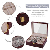 10 Grids Red/Black Wooden Watches Box Case Watch
