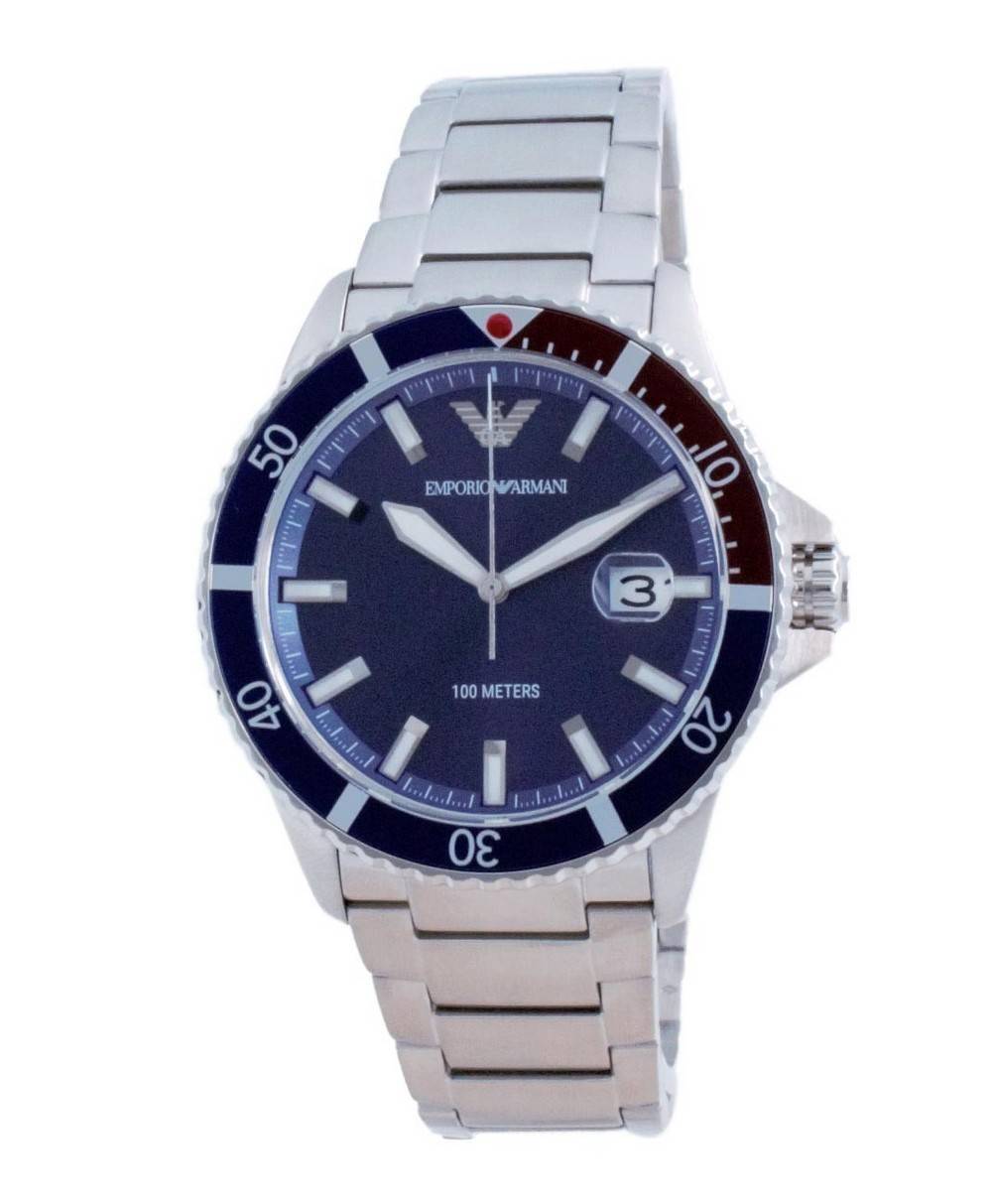 Emporio Armani Blue Quartz AR11339 100M – Nubo Steel Men\'s Stainless Watches Dial Wat