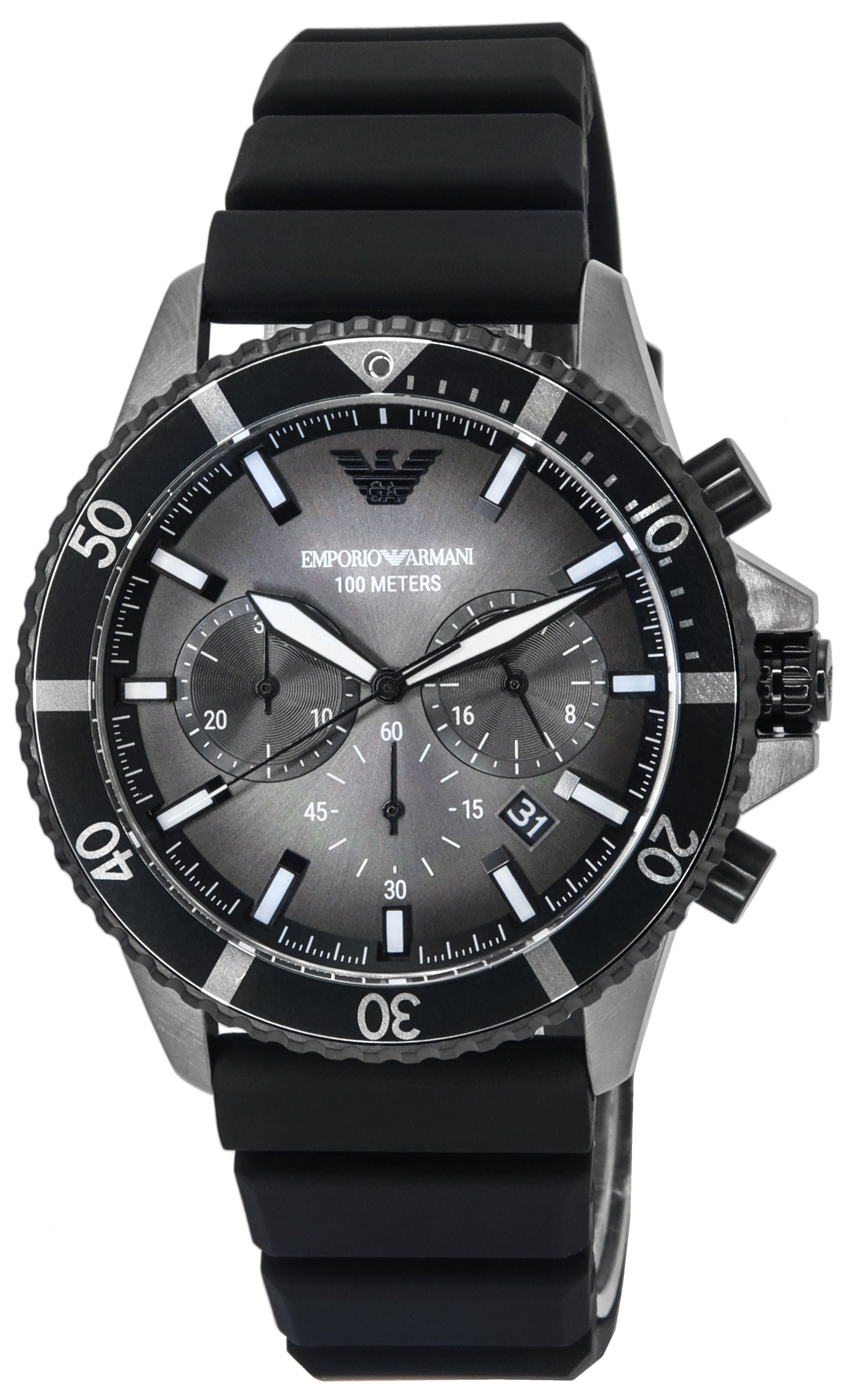 Emporio Armani Chronograph Black And Grey Dial Quartz AR11515 100M