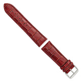 DeBeer 24mm Havana Crocodile Grain Chronograph Leather with Silver-tone Buckle 7.5 inch Watch Band