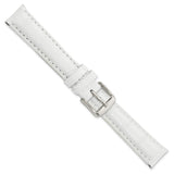 DeBeer 16mm White Crocodile Grain Chronograph Leather with Silver-tone Buckle 7.5 inch Watch Band