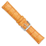 DeBeer 22mm Orange Crocodile Grain Chronograph Leather with Silver-tone Buckle 7.5 inch Watch Band