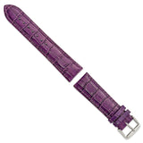 DeBeer 22mm Violet Crocodile Grain Chronograph Leather with Silver-tone Buckle 7.5 inch Watch Band