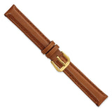 DeBeer 13mm Havana Smooth Leather with Gold-tone Buckle 6.75 inch Watch Band