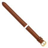 DeBeer 15mm Havana Smooth Leather with Gold-tone Buckle 7.5 inch Watch Band