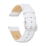 20mm White Smooth Leather Gold-tone Buckle Watch Band