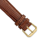 DeBeer 18mm Havana Brown Snake Grain Leather with Gold-tone Buckle 7.5 inch Watch Band