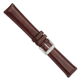 DeBeer 19mm Dark Brown Smooth Leather Chronograph with Silver-tone Buckle 7.5 inch Watch Band