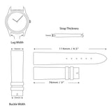 DeBeer 16mm Black Smooth Leather Chronograph with Silver-tone Buckle 7.5 inch Watch Band