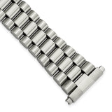 Gilden Long 22-26mm President-Style Satin and Polished Stainless Steel with Deployment Buckle 7 inch Watch Band